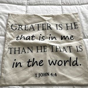 1 Cushion cover 1JOHN 4:4 bible verse for living room Size 17x17